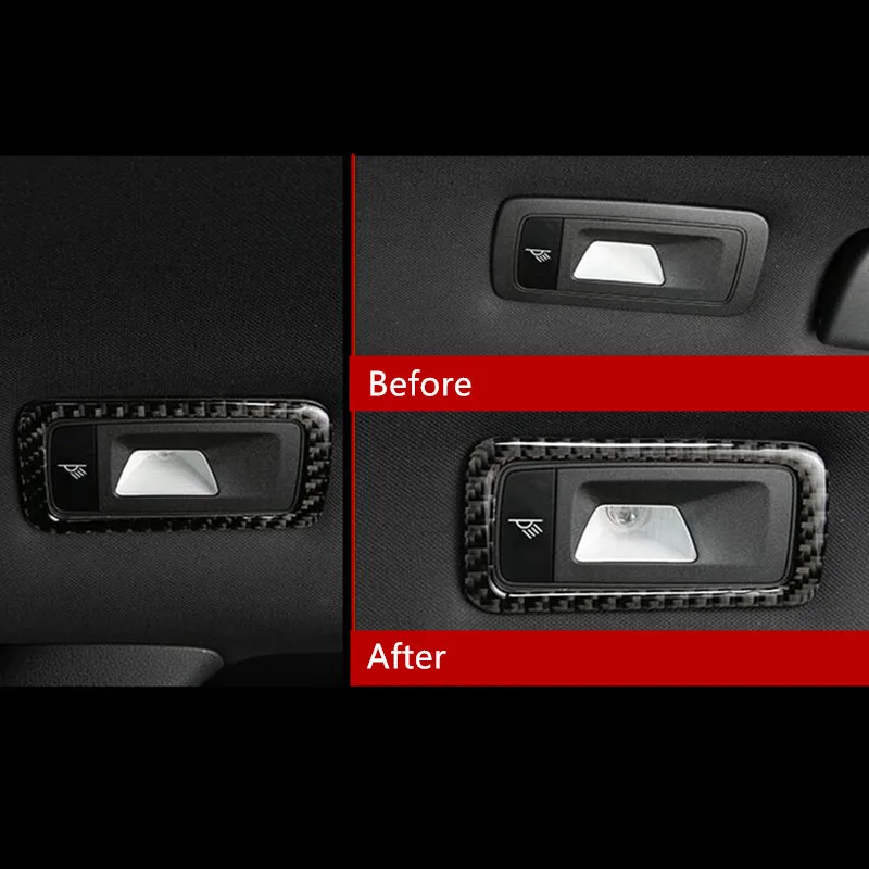 

Carbon Fiber Rear Reading Lamp Frame Decoration Cover Trim 2pcs For Porsche Macan 2015-2018 Car Styling Interior Modified