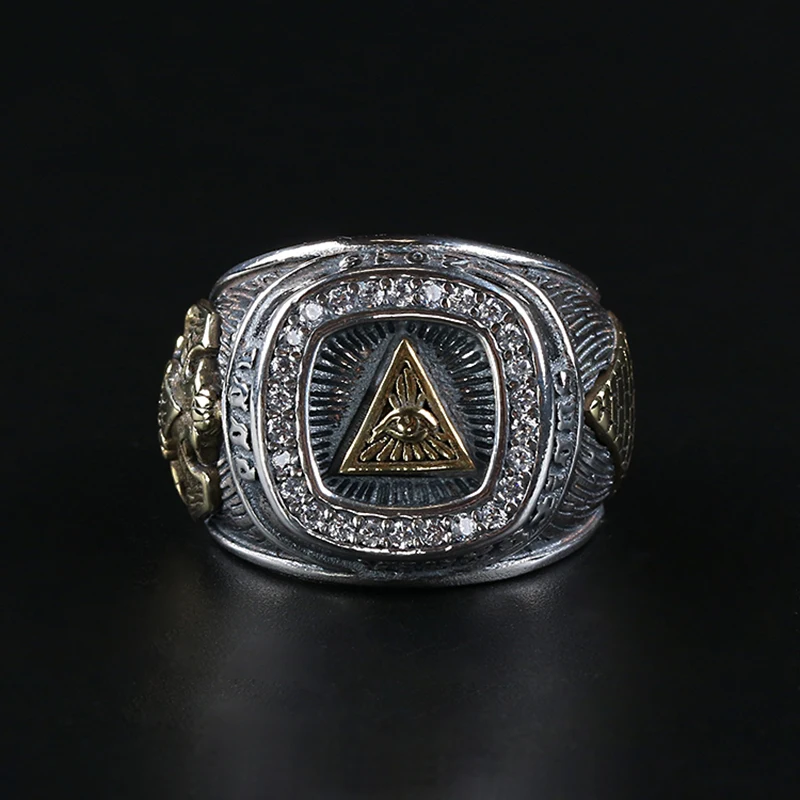

New Eye Of God Men Ring Personality Domineering Index Finger Hip Hop Fashion Opening Adjustable Retro Jewelry Accessories