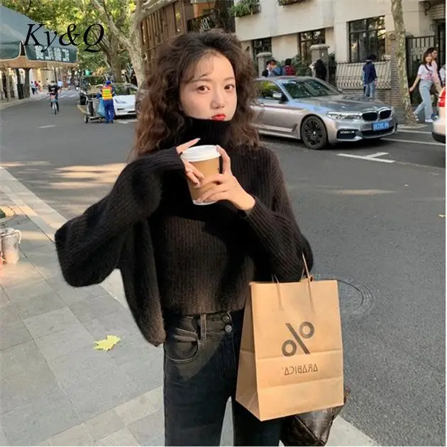 

2020 Fall/winter New Loose Korean Turtleneck Sweater Fashion Knit Long Sleeve Women's Top Elegant Warmth and Comfort