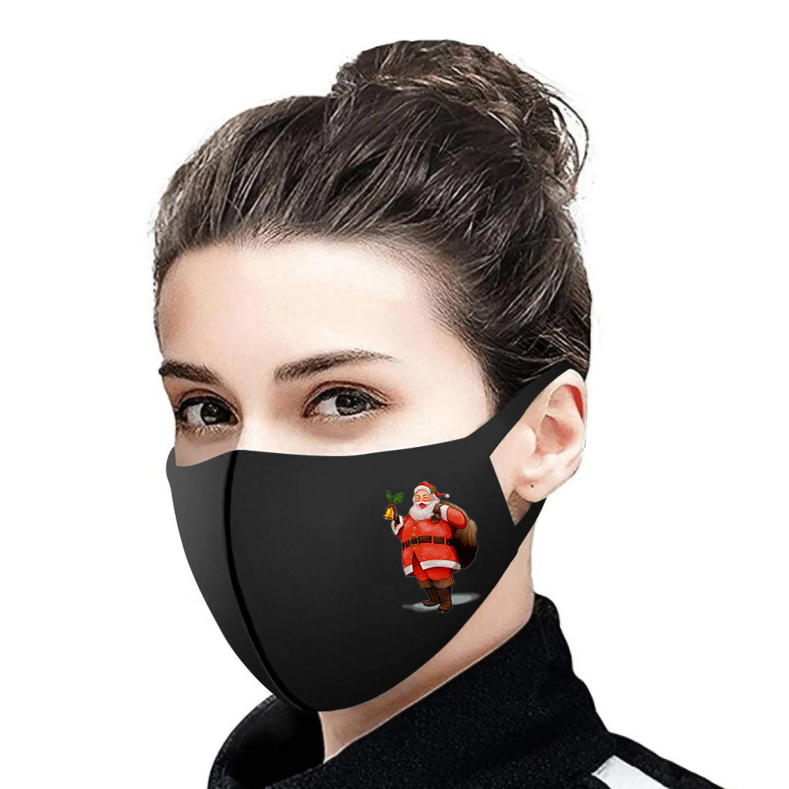 

5pcs Adult's Santa Claus Masks Washable Fabric Mask Design Mask Reusable Mask Protection Face Mask Washable Earloop Mask d5