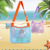 kids beach toy storage mesh bag children shell collection pouch large capacity summer beach sand toys kids water clothes