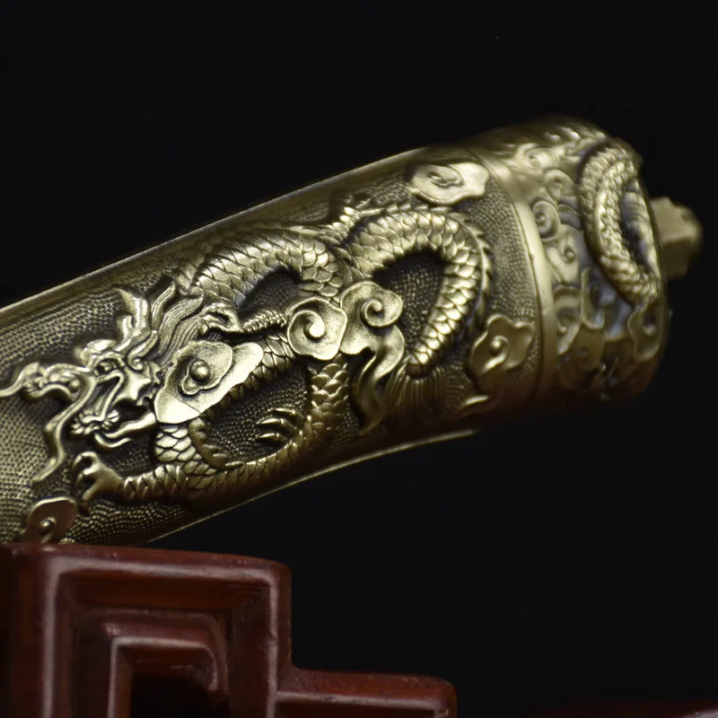 

Newest 8.7 Inch Handmade Knives High Carbon Steel Hunting Slasher Cleaver Chopping Kitchen Knives Copper Dragon Decor Handle