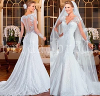 vestido de noiva sereia sexy lace wedding dresses see through back long sleeve mermaid wedding dresses 2019 robe de mariage