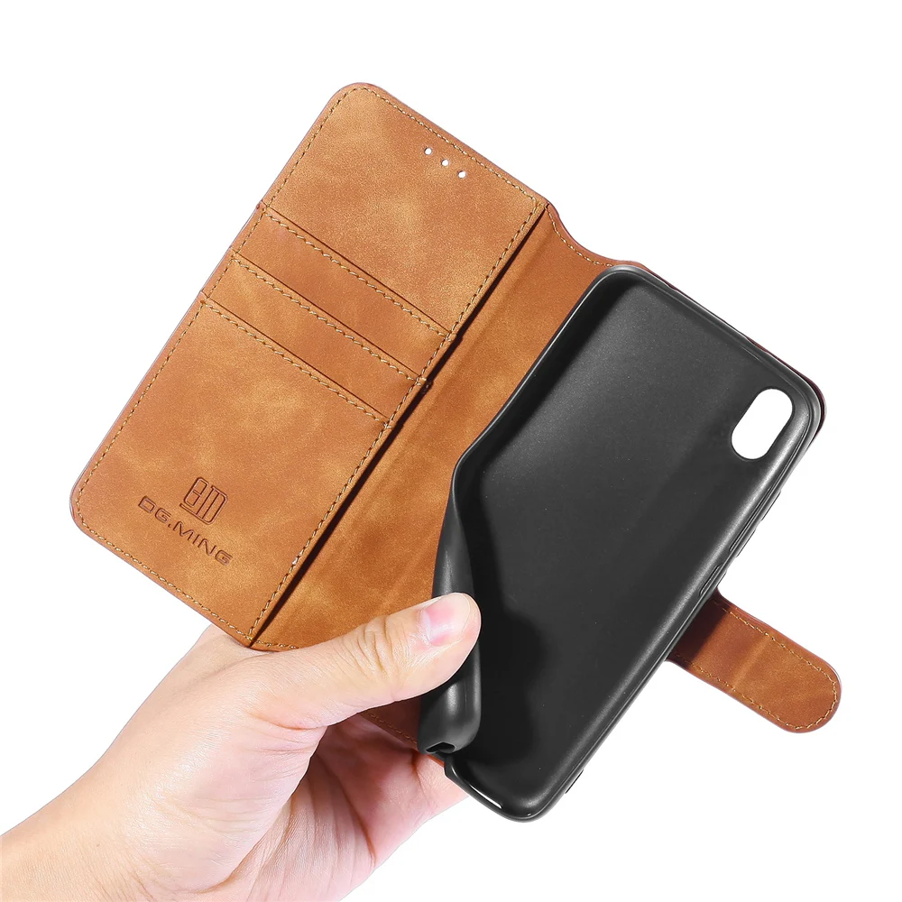 Винтажный чехол для iPhone X, 8, 7, 6 S, 6 Plus, XS Max, XR, флип-чехол, простые Чехлы, книга, Ретро стиль, кожзам, кошелек, подставка, держатель, чехол для телефона