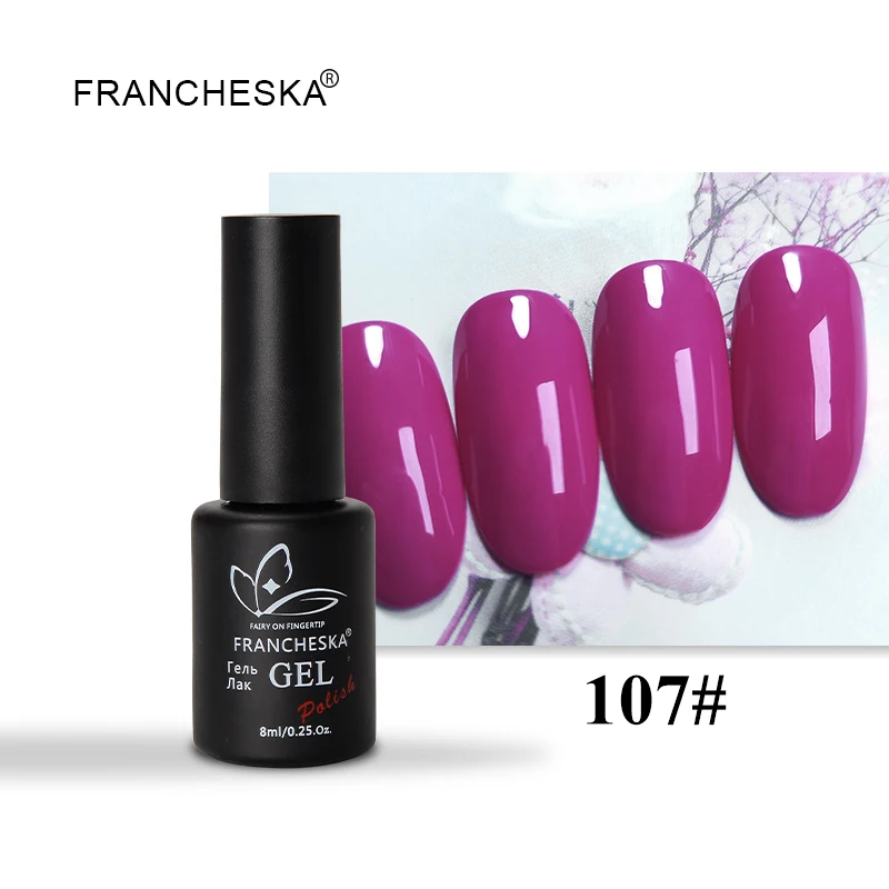 Color UV gel 107 Francheska резиновое Базовое покрытие верхнее покрытие базовый топ набор oje Унас гель лак nagels spulletjes дизайн ногтей lakiery hybrydowe гель лак - Цвет: Color UV gel 107