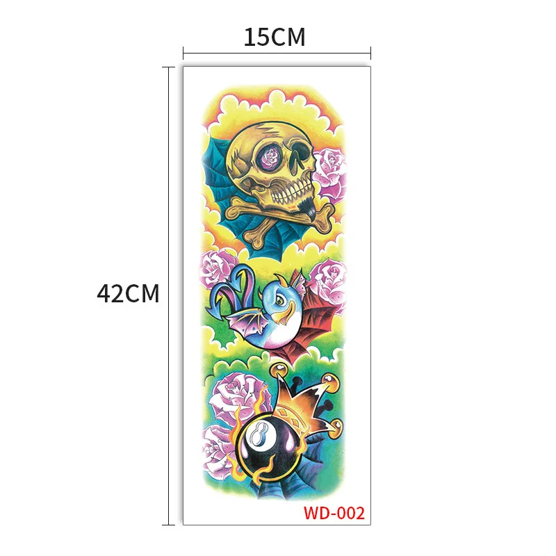 

1pc Full Arm Temporary Tattoos Waterproof Flower Birds Geometric Fake Tattoo Stickers Disposable Flash Body Transfer Tattoos