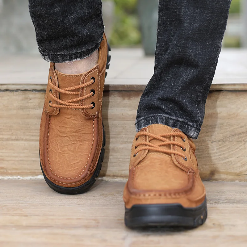 Мужские брендовые туфли в деловом стиле мужские из натуральной кожи на шнуровке