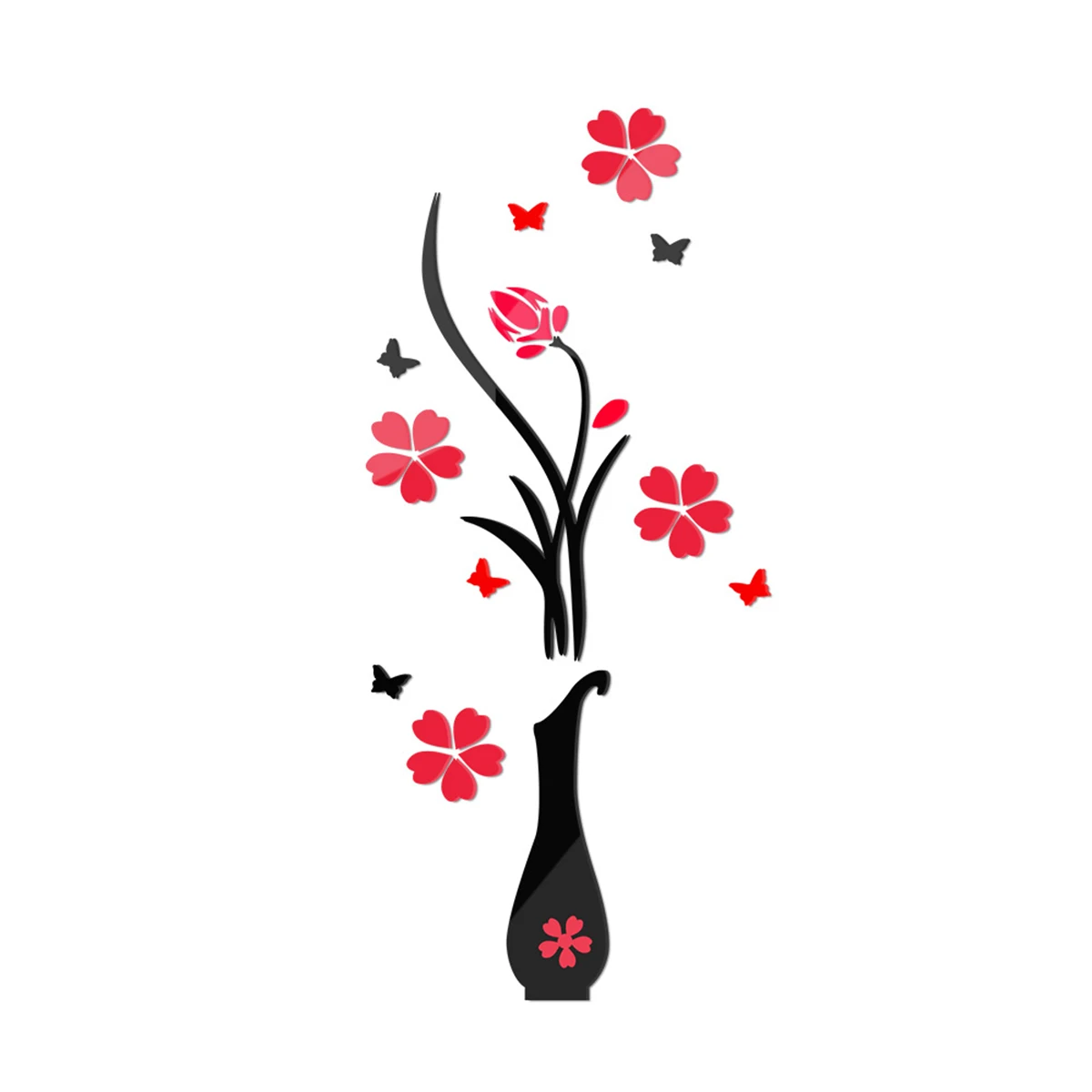 Настенные наклейки цветок сливы ваза настенные плакаты Наклейки для пола дома