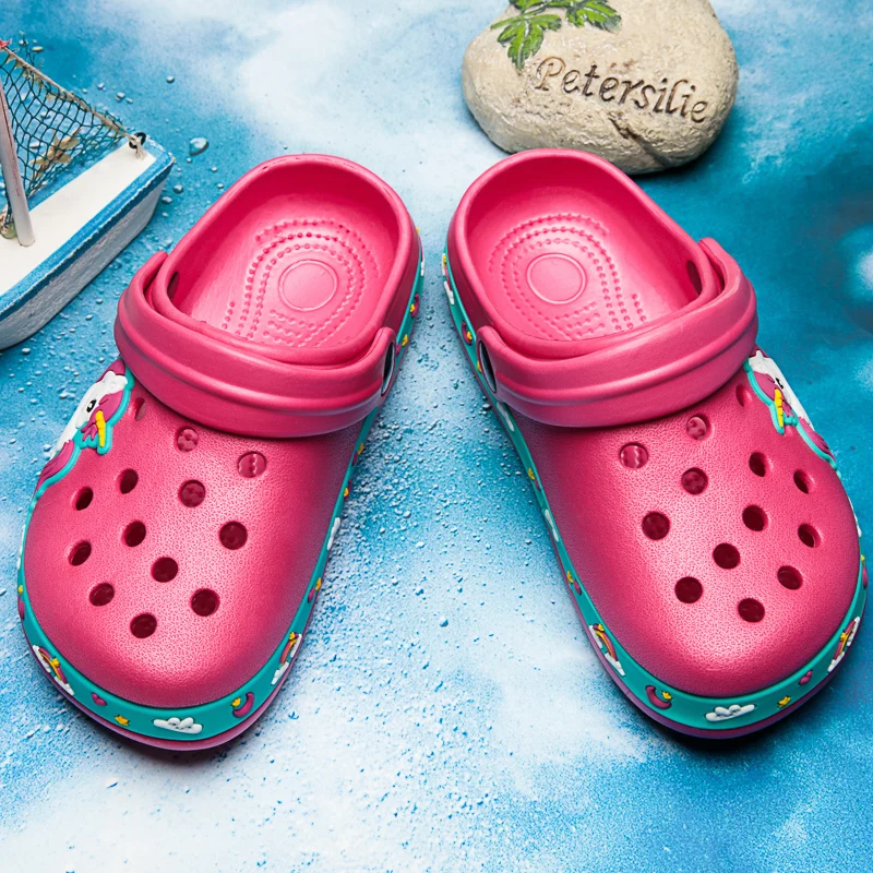 

Spring Summer Garden Shoes For Kids Baby Cute Cartoon Animal Croc Clogs Boys Girls Anti-Slip Beach Shoes Toddlers Indoor Slipper