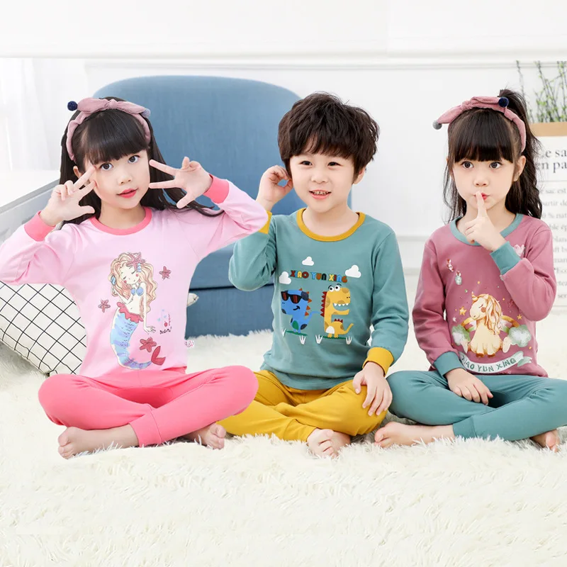 Одежда для мальчиков и девочек Единорог Детская Пижама ночное белье с героями