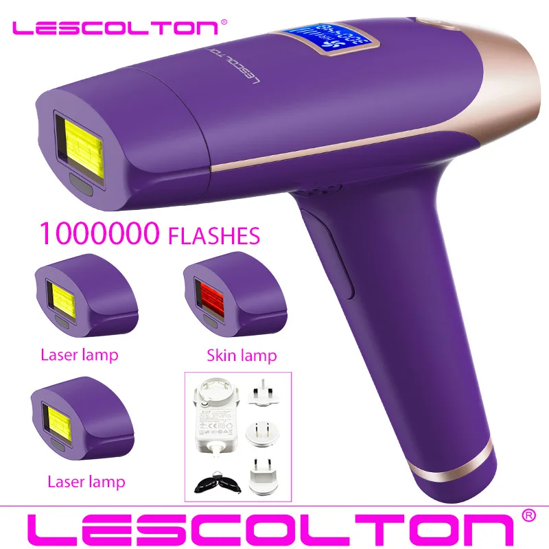 T009x 1000000times Lescolton 4в1 IPL эпилятор, постоянное лазерное удаление волос, ЖК-дисплей, 1000000 импульсов, лазерный Фотоэпилятор для бикини - Цвет: T009x 1000000times