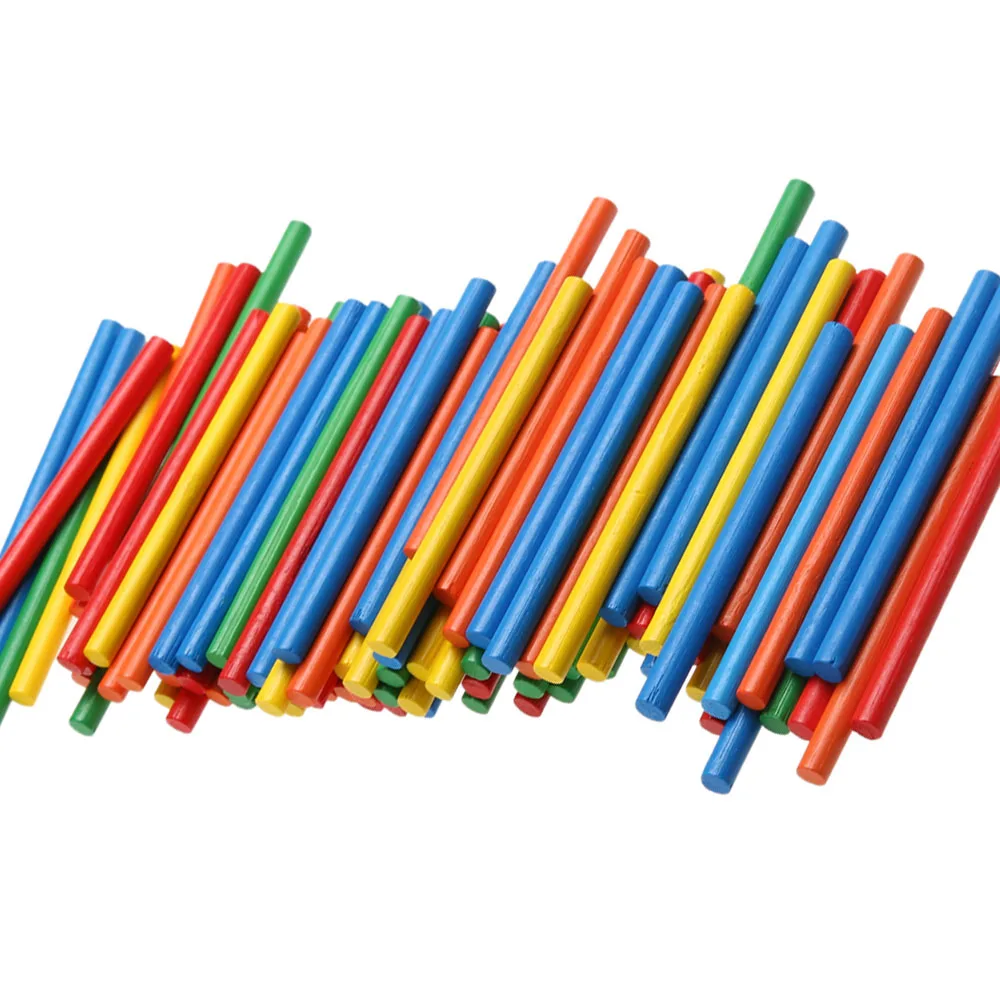 100 шт. цветные бамбуковые Счетные палочки учебные пособия по математике счетные