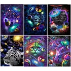 Алмазная вышивка AB с изображением кота, животных, планеты, полноразмерная вышивка крестиком 5D, алмазная вышивка с Львом, мозаика, искусство, домашний декор