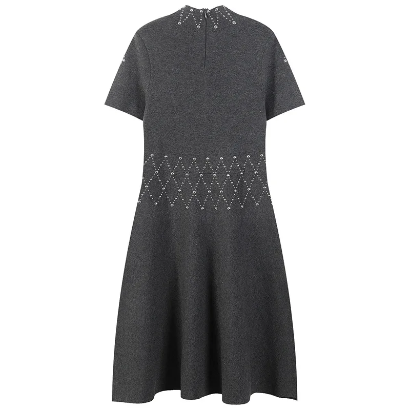 Tunjuefs Горячая блестки вязаное платье для женщин Vestido молнии элегантный Bodycon