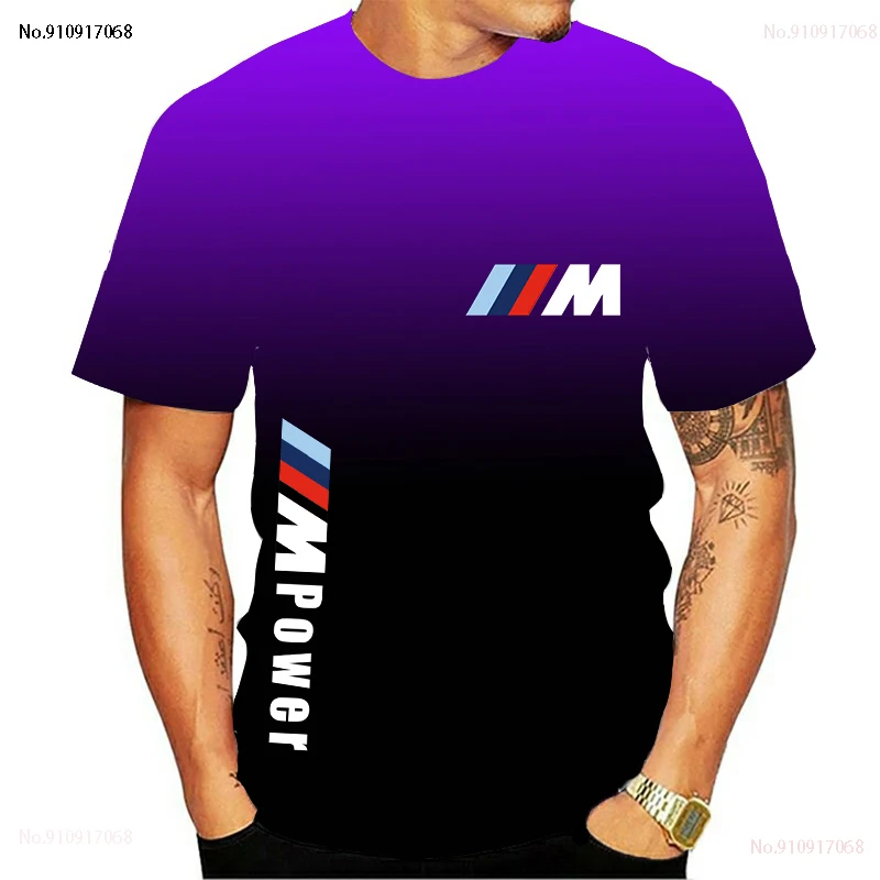 

2021 BMW M Sports Summer Men's 3D Printed Top Solid Round Neck T-Shirt Casual Hip Hop Men's Loose Short Sleeve