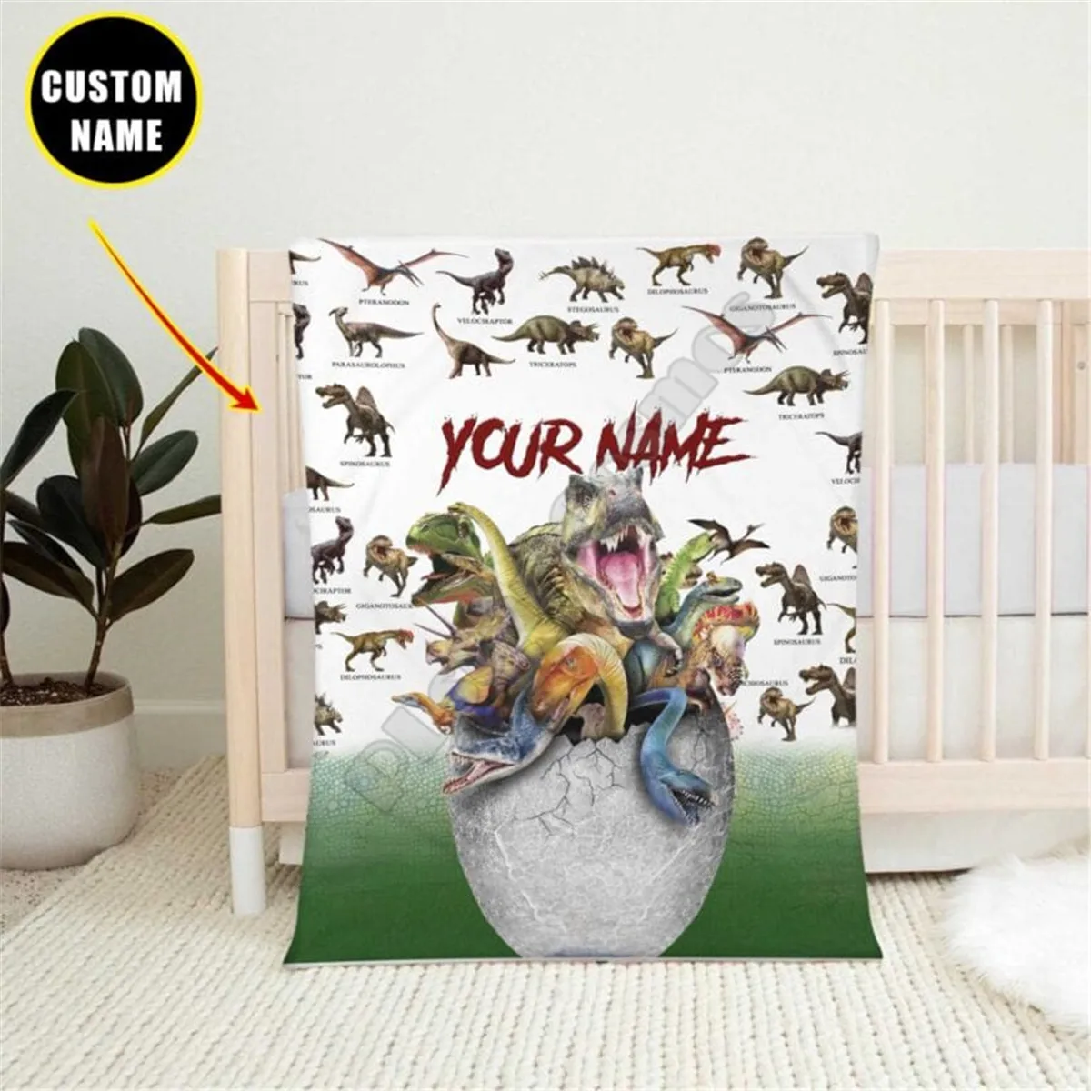 

Customize your name Dinosaur 3d printed fleece blanket Beds Hiking Picnic Thick Fashionable Bedspread Sherpa Throw Blanket 03