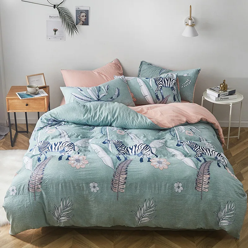 style1 Комплект постельного белья с рисунками животных из мультфильмов, домашний текстиль, пододеяльник, одеяло для детей - Цвет: style1