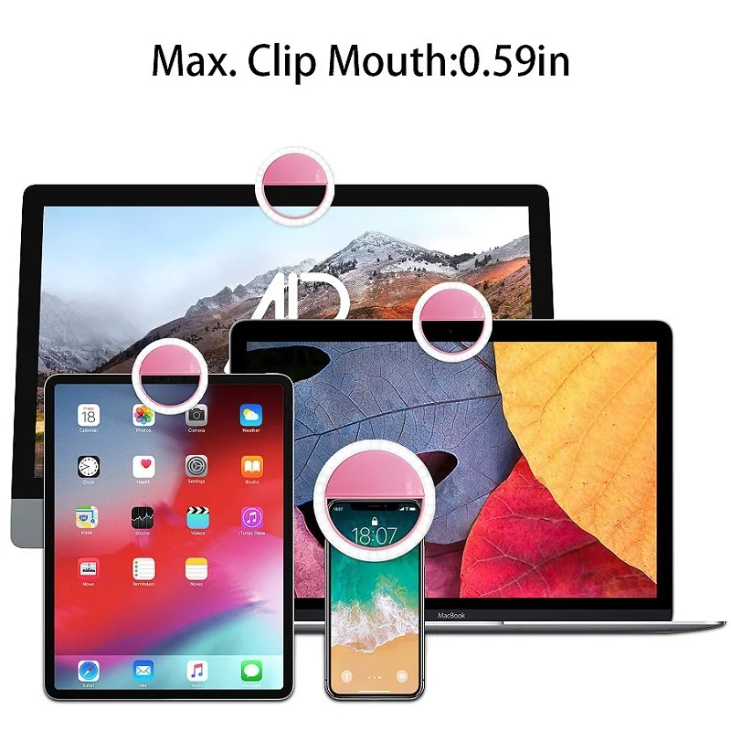 Светодиодный кольцевой светильник для селфи Movil iPhone XS MAX XR X 8 7 6s Универсальная