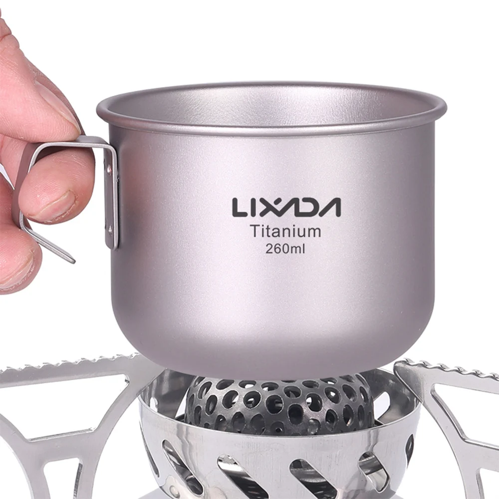 

Lixada 230ml/260ml Lightweight Titanium Coffee Mug Water Cup Tea Cup for Home Office Outdoor Camping Hiking Backpacking Picnic