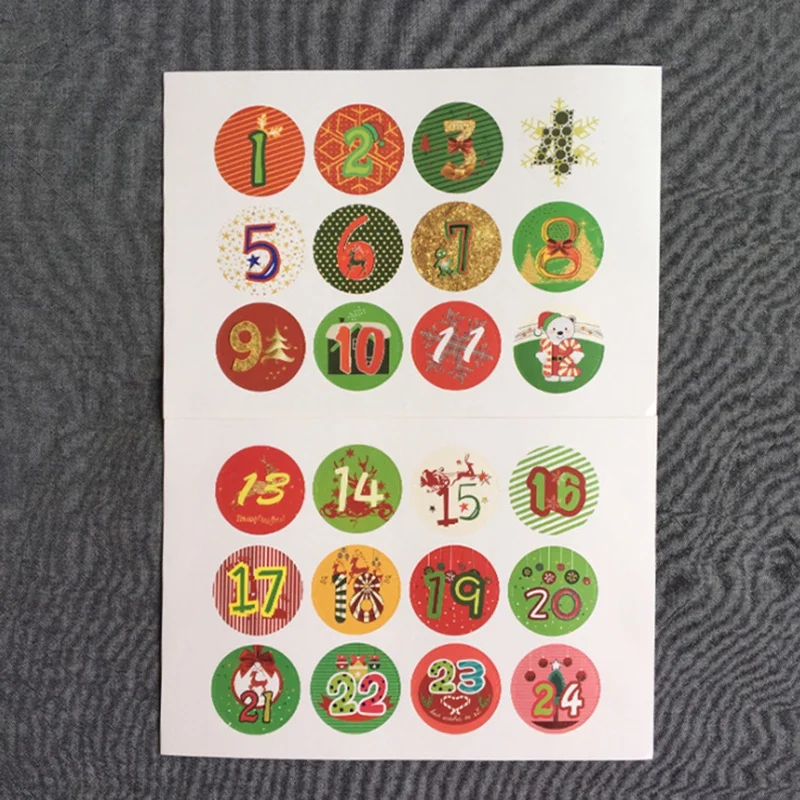 

24Pcs DIY Advent Calendars Bag Countdown Calendar to Christmas Drawstring Bags for Xmas Party Supplies 10X14CM