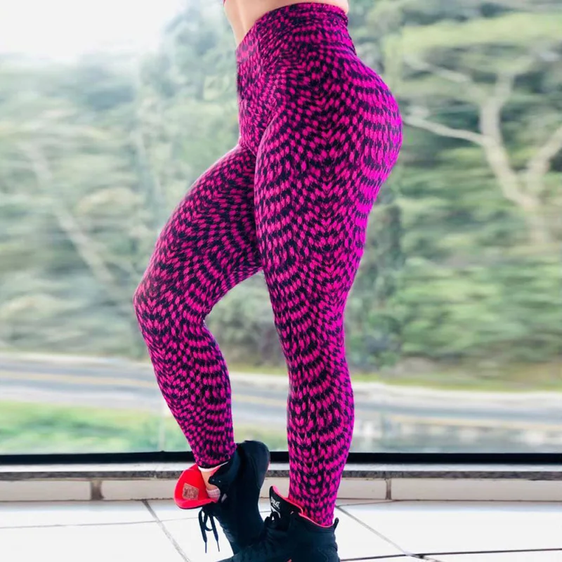 Цифровой абстрактный принт эластичные леггинсы с высокой талией облегающие