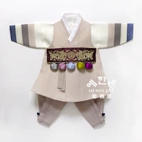 south korea imported high end hanbok fabric 100 day suit boy hanbok mid length customization