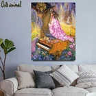 Алмазов картина красота и пианино 5D DIY Алмазная вышивка продажи мозаика со стразами камни в форме ромба круглый комплекты алмазов украшения искусства