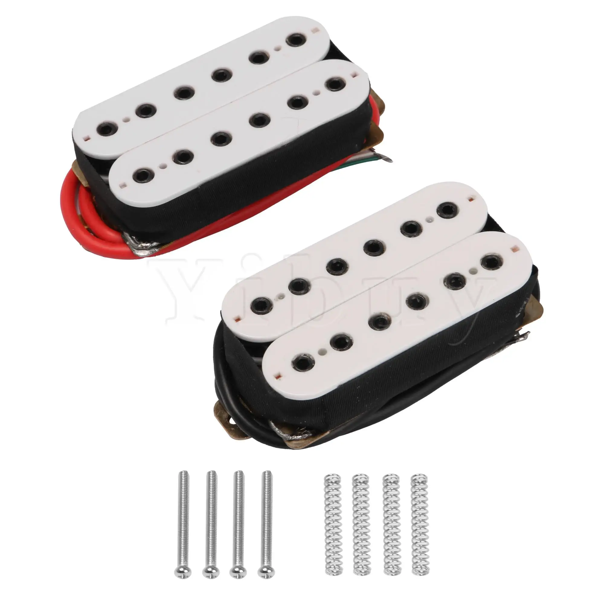 

Yibuy A Pair of Electric Guitar Double Coil Pickup Guitar Replacement Parts White
