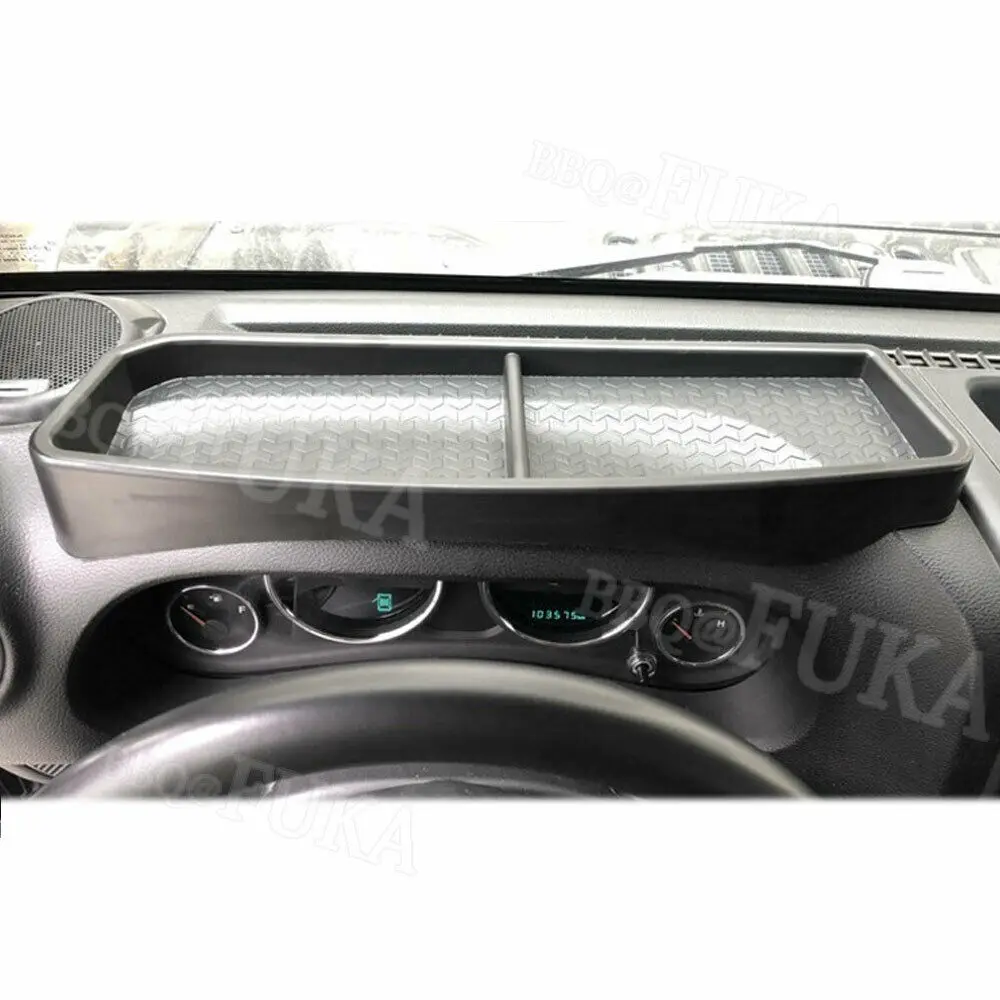

Black Car Dashboard Storage Box Phone Holder Tray Case For Jeep Wrangler JK2011-2018