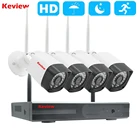 Беспроводная уличная камера видеонаблюдения, 3 Мп, 5 МП, 8 каналов, NVR HD IP, Wi-Fi, с записью звука, ночным видением, комплект с ЖК-экраном