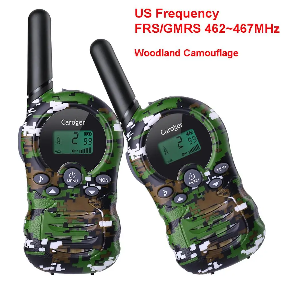 US Green Camouflage Caroger 2 шт рации 22/8 канал 462/467/446 MHZ двухстороннее радио 3300 метров/2 милей диапазон ручного переговорного камуфляж - Цвет: US Green Camouflage