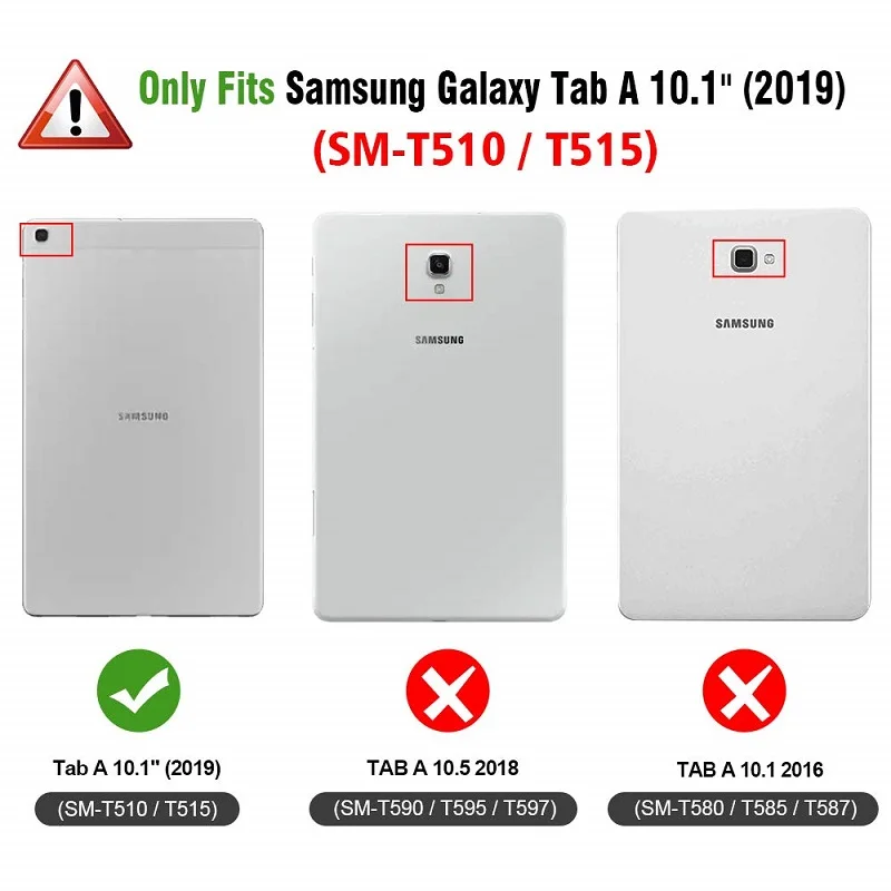 Чехол книжка для Samsung Galaxy Tab A 10 1 2019 T510 T515 из искусственной кожи|Чехлы планшетов и