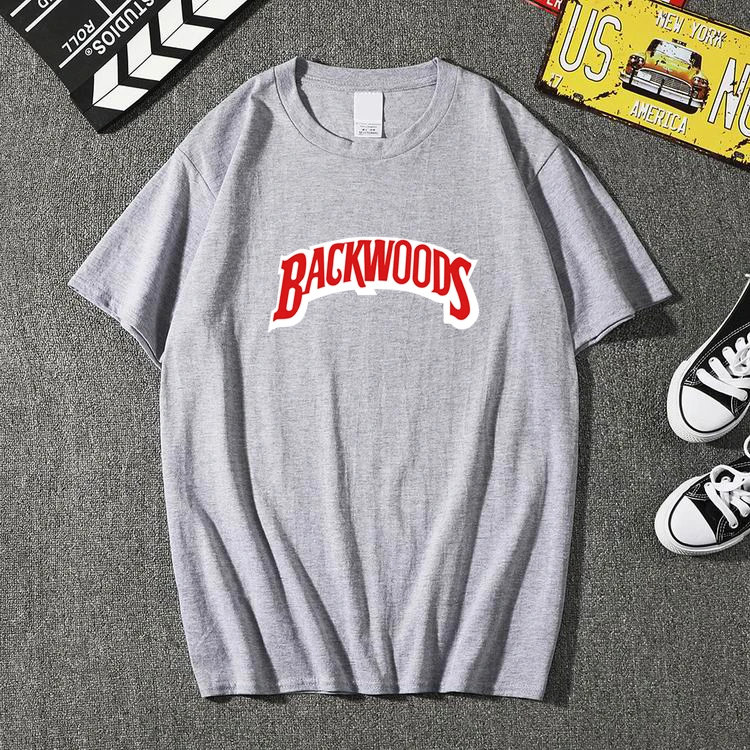 Летний Для мужчин BACKWOODS печать T рубашка мужская мода короткий рукав, о-образный вырез, хлопковая футболка в стиле хип-хоп Рок уличная Для мужчин Костюмы
