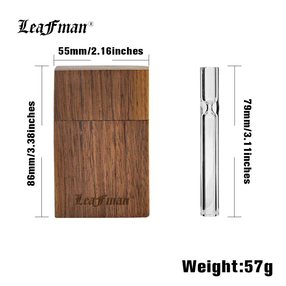 LEAFMAN 56*88 мм натуральное дерево сигареты Чехол коробка сухой травы Магнитный Стиль