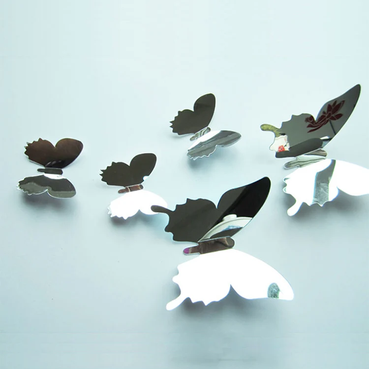 3D Щепка бабочка стерео настенное зеркало для ресторана проход личность