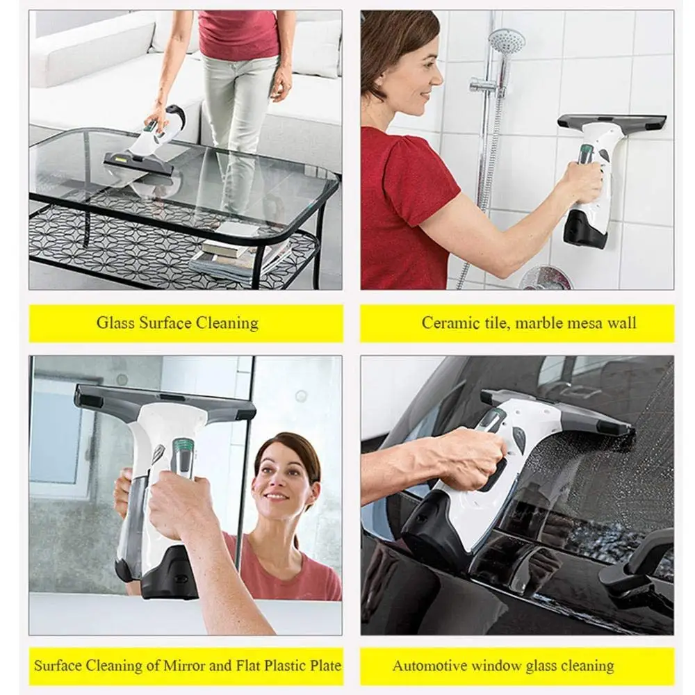 

Electric Window Cleaner Cordless Window Vac Strong Sucking With Vacuum Cleaner And Microfibre Cloth Household Cleaning Tool