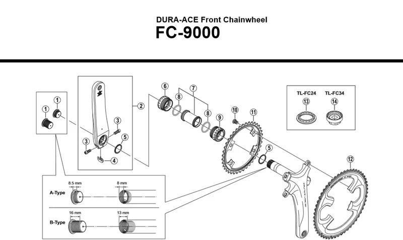 Shimano FC-7900 7950/9000 Запчасти для велосипеда с левой рукояткой | Спорт и развлечения