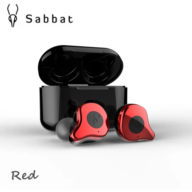Red Sabbat E12 настоящие Беспроводные Bluetooth 5,0 наушники HIFI монитор шум в ухо Спортивная гарнитура Беспроводная зарядка O5 X1 E - Цвет: Red