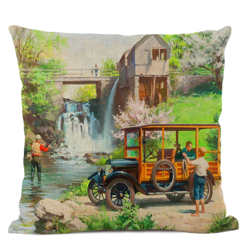 Горячая Распродажа американская сельская местность Поля Сады пейзаж Искусство