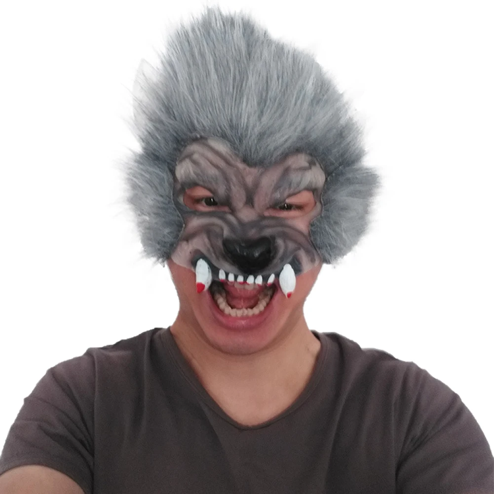 Хэллоуин Страшные кровавая латексные маски животных маска голова волка животное