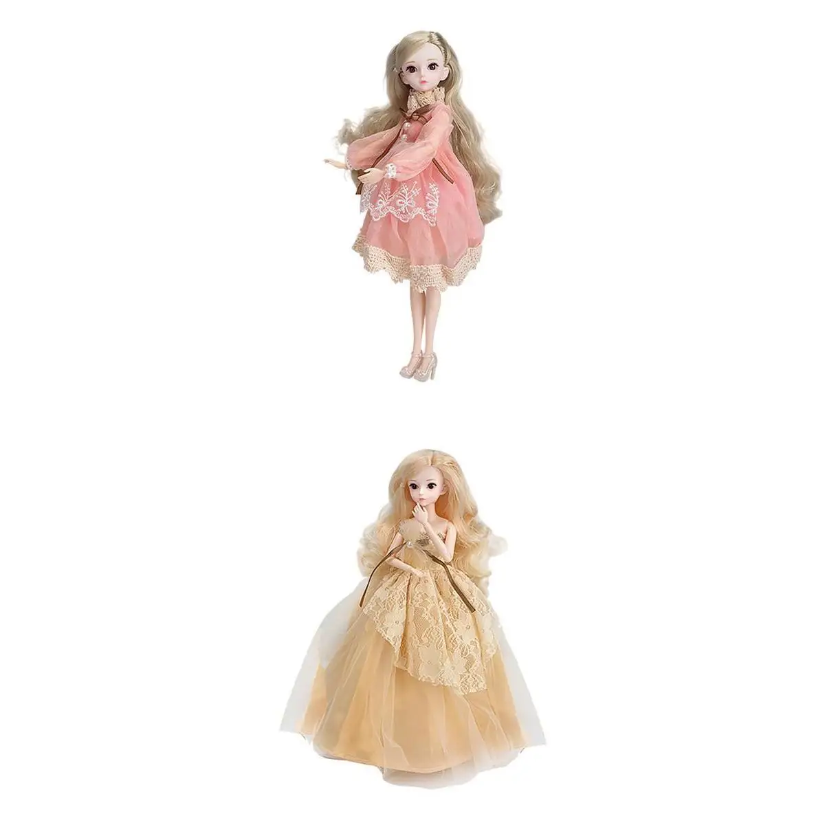 

2pcs 30cm Girl Doll Toy Movable Joints Fashion Dress Up Dolls Toy