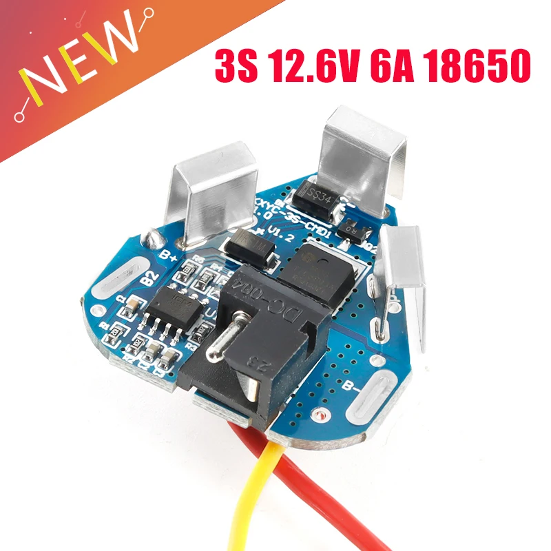 

3S 12.6V 6A BMS Li-ion Lithium Battery Protection Board 18650 Power Bank Balancer Battery Equalizer Board for Electric Drill