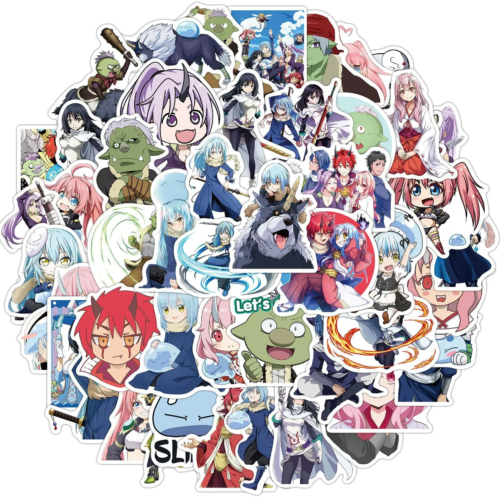 

10/50Pcs Japanese Anime That Time I Got Reincarnated As A Slime Stickers for Refrigerator Suitcase Scooter Graffiti Sticker