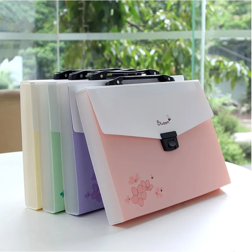 

A4 Multi-layer Document File Folder Bags with Handle; Expandable File Folders with Divider; File folder storage pasta de arquivo