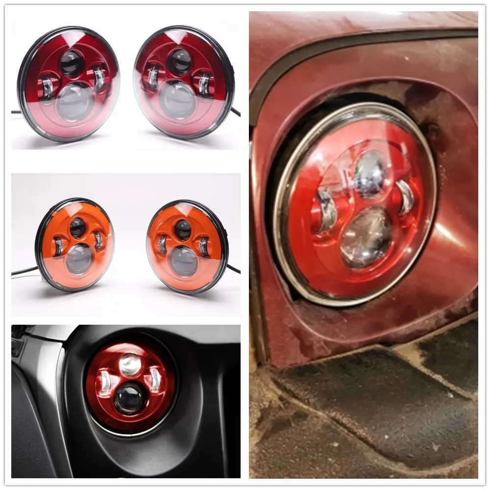 2 шт. Автомобильные светодиодные фары 7 дюймов H4 80 Вт синие фары для Jeep Wrangler JK CJ/Wrangler TJ для Suzuki Samurai Lada 4x4 urban Niva