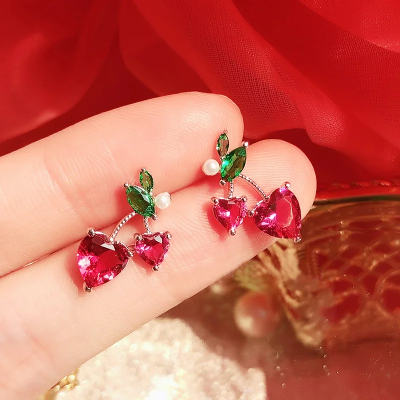 Женские Висячие серьги MENGJIQIAO изящные серьги-подвески с кристаллами вишни для