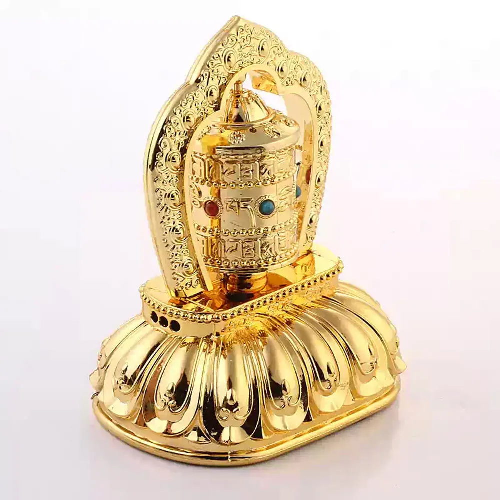 

Автомобильное украшение, тибетско-буддистские молитвенные колеса на солнечной энергии, религиозный цинк, авто внутренний символ безопасности, Декор