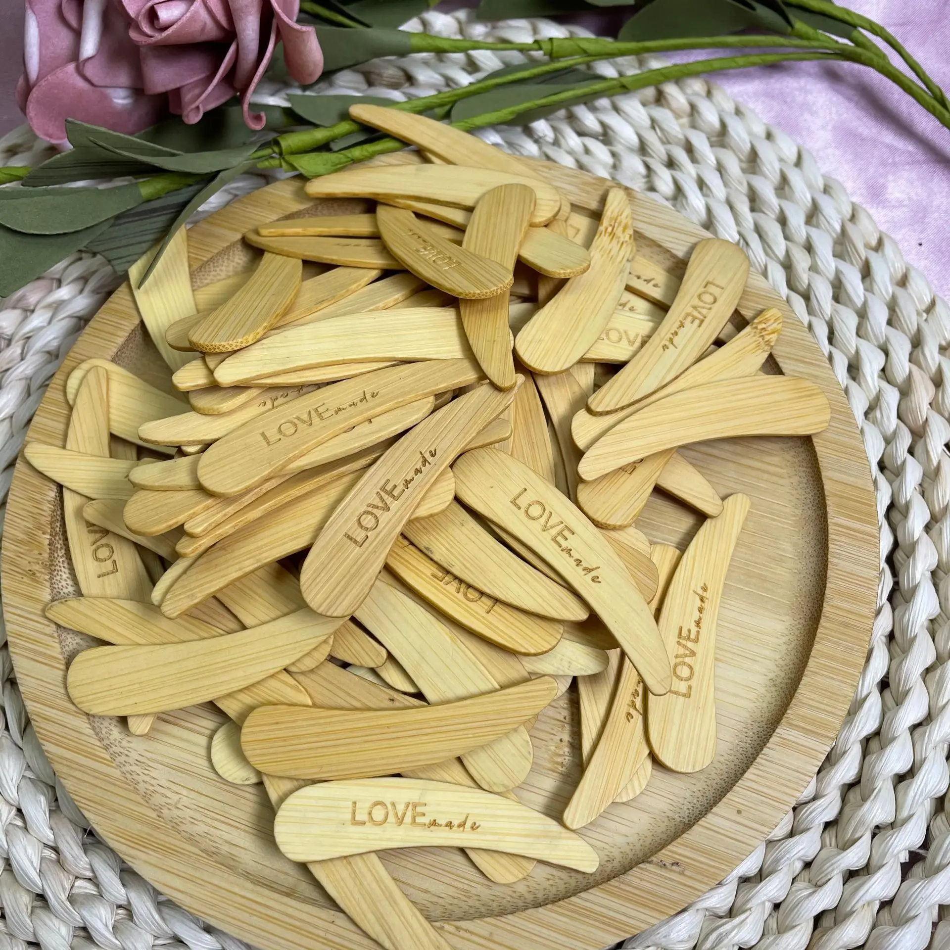 

Оптовая продажа 100, искусственные инструменты для ухода за кожей, Деревянный инструмент для красоты, маска для лица, ложки для лосьона и крема