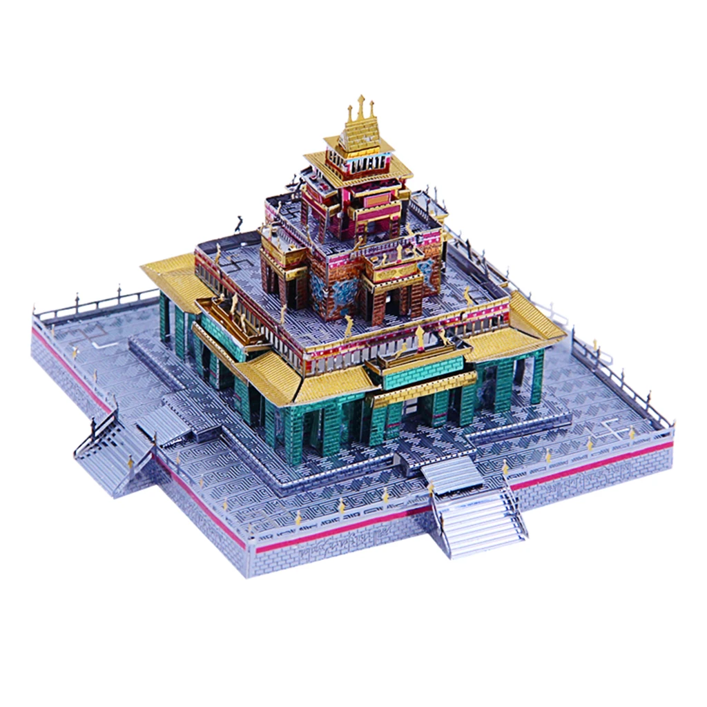 

3D Metal Puzzle Tibetan Buddhist Temple Building Model Kit DIY Assemble Jigsaw