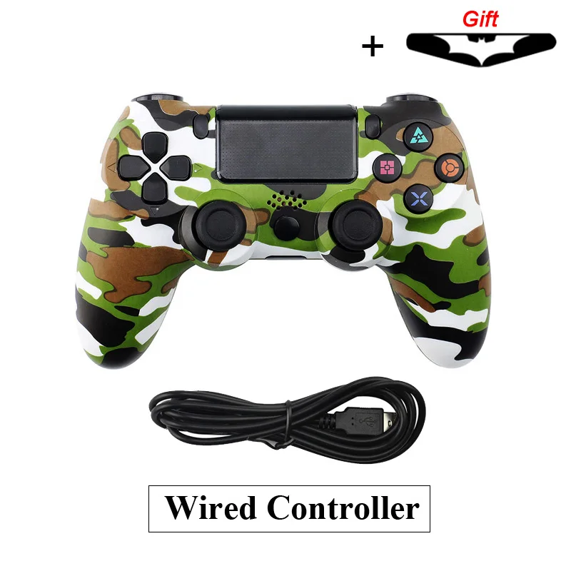 Wired Camo Green Bluetooth беспроводной/проводной джойстик для PS4 контроллер подходит для mando ps4 консоль для Playstation Dualshock 4 геймпад для PS3 - Цвет: Wired Camo Green